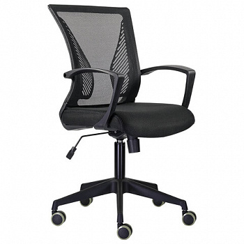 Кресло BRABIX "Wings MG-309", пластик черный, сетка, черное