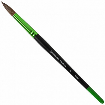 Кисть из ворса пони № 8, BRAUBERG PREMIUM