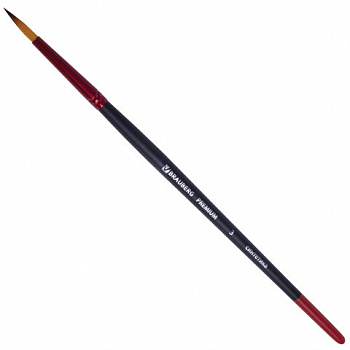 Кисть синтетика, круглая №3, BRAUBERG PREMIUM