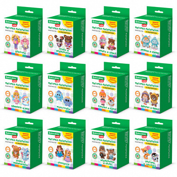 Фигурка-раскраска из гипса "С магнитом", с красками и кистью, ассорти, BRAUBERG KIDS