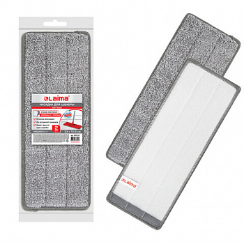 Насадки МОП для швабры (кармашки с 1-й стороны) КОМПЛЕКТ 2 шт., микрофибра, 33х12,5 см, LAIMA