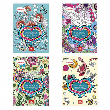 Раскраска-антистресс, 48 рисунков, 24 листа, 210х290 мм, 120 г/м2, скоба, BRAUBERG