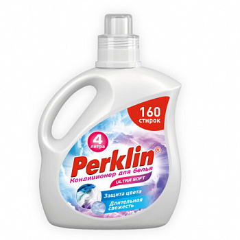 Кондиционер для белья, 160 стирок, 4 л, PERKLIN (ПЕРКЛИН) SUPER SOFT