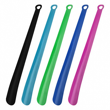 Ложка рожок для обуви МЕТАЛЛИЧЕСКАЯ 50 см, 5 цветов ассорти, SHEGRA (ШЕГРА)