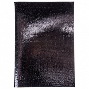 Тетрадь бумвинил А4 96л. скоба, офсет №1, клетка, ЧЕРНАЯ Metallic, тиснение CROCO, HA, 96Т4бвВ3
