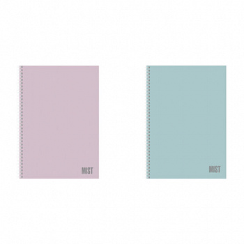 Тетрадь А4 80 л,. HATBER, гребень, клетка, Soft-touch ламинация, "Mist" (микс в спайке), 090095, 80Т4лВ1гр
