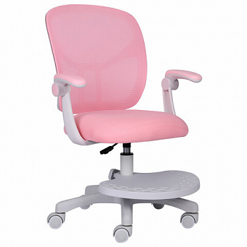 Кресло детское с подставкой для ног BRABIX "Toy MG-205", сетка/ткань TW, розовое