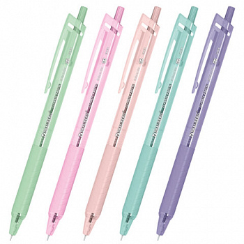 Ручки шариковые автоматические с грипом BRAUBERG "CLASSIC PASTEL", СИНИЕ, НАБОР 5 ШТ, пишущий узел 0,5 мм, линия письма 0,35 мм