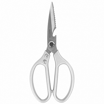 Ножницы кухонные DASWERK (ДАСВЕРК), 210 мм, с открывашкой, зазубренные, металлические ручки