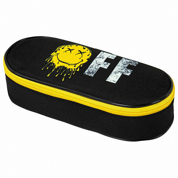 Пенал-футляр BRAUBERG, 1 отделение, органайзер, полиэстер, 22x9x5 см, "Smile OFF"