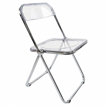 Стул складной прозрачный BRABIX "Glam CF-020", хромированный каркас, пластик