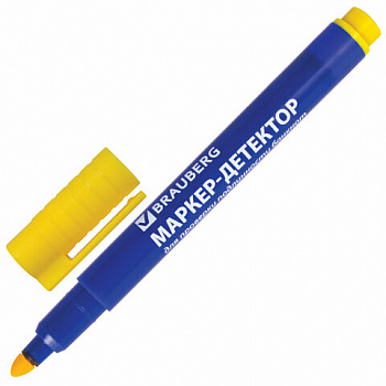 Маркер-детектор для проверки подлинности банкнот, BRAUBERG, блистер