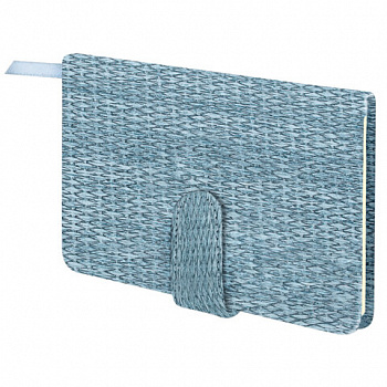 Еженедельник датированный 2026 МАЛЫЙ ФОРМАТ 95х155 мм, А6, BRAUBERG "Augustus", под кожу, голубой