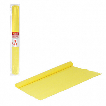 Бумага гофрированная/креповая, 110 г/м2, 50х250 см, желтая, ОСТРОВ СОКРОВИЩ
