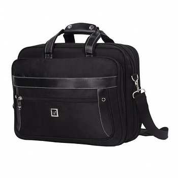 Сумка портфель BRAUBERG CARBON с отделением для ноутбука 15-16", 2 отделения, черная, 31х41х13 см