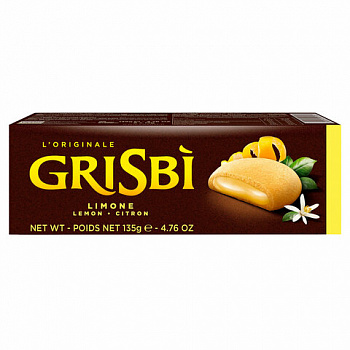 Печенье песочное GRISBI "Limone" с лимонным кремом 135 г, ИТАЛИЯ
