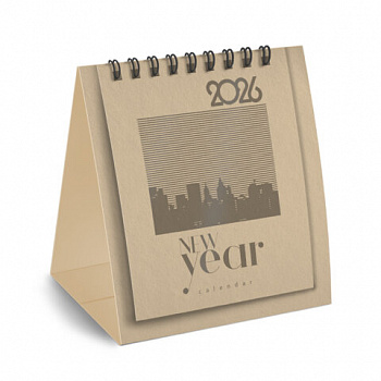 Календарь-домик настольный на гребне, 2026 г., BRAUBERG, 110х120 мм, БЕЖЕВЫЙ