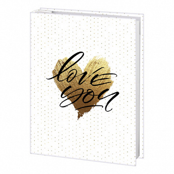 Фотоальбом с заметками BRAUBERG на 200 фото размером 10*15 см, "Love you", твердая обложка с тиснением фольгой, подарочный