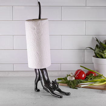 Держатель для бумажных полотенец и туалетной бумаги "Статуэтка КОШКА" LAIMA HOME