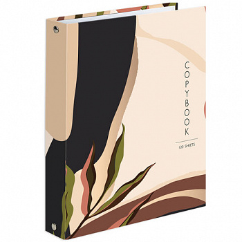 Тетрадь на кольцах А5 (175х215 мм), 120 листов, твердый картон, клетка, BRAUBERG, Vision