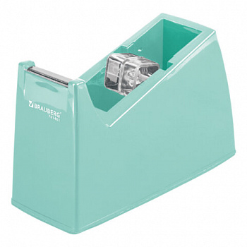 Диспенсер для клейкой ленты шириной до 26 мм, МЯТНЫЙ (лента в подарок!), утяжеленный большой, BRAUBERG, 701461 Диспенсер для клейкой ленты шириной до 26 мм, МЯТНЫЙ (лента в подарок!), утяжеленный большой, BRAUBERG, 701461