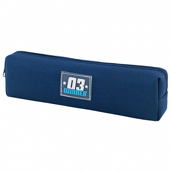 Пенал ЮНЛАНДИЯ ЮНИОР, 1 отделение, полиэстер, аппликация, "Winner", 20х6х4 см