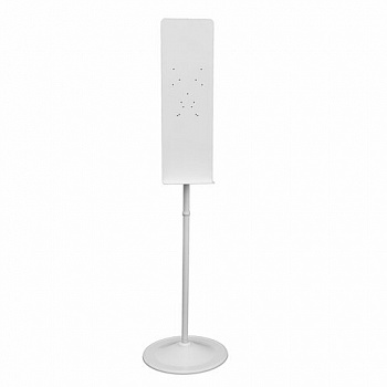 Стойка для дозатора антисептика и мыла с каплесборником, высота 1,7 м, сталь, белая, СД-7, СД-7Б