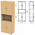 Шкаф полузакрытый "Канц", 700х350х1830 мм, цвет бук невский (КОМПЛЕКТ)