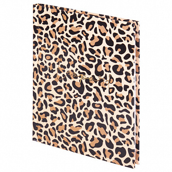 Блокнот МАЛЫЙ ФОРМАТ (110х147 мм), А6, 80 л., твёрдый, клетка, выборочный лак, STAFF, "Leopard"