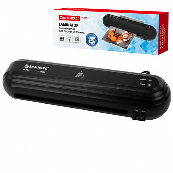 Ламинатор BRAUBERG ULTRA PM235B, ЧЕРНЫЙ, формат A4, толщина пленки 60-150 мкм, скорость 30 см/мин