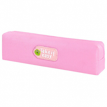 Пенал ЮНЛАНДИЯ ЮНИОР, 1 отделение, полиэстер, аппликация, "Take it easy", 20х6х4 см