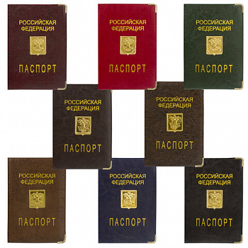 Обложка для паспорта, металлический шильд с гербом, ПВХ, ассорти, STAFF