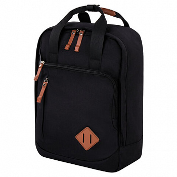 Рюкзак BRAUBERG FRIENDLY универсальный с длинными ручками, черный, 37х26х13 см