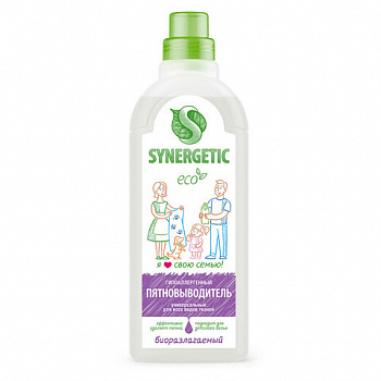 Средство для удаления пятен 1 л SYNERGETIC, универсальное, гипоаллергенное, ЭКО