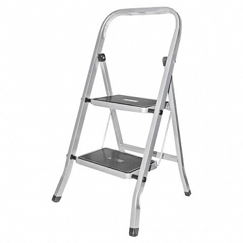 Стремянка стальная КЛАСС ПЛЮС, 2 ШИРОКИЕ СТУПЕНИ 20х30 см, верхняя площадка 45 см, до 120 кг