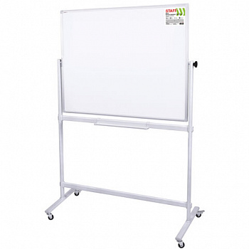 Доска магнитно-маркерная НА СТЕНДЕ 90х120 см, 2-сторонняя, STAFF
