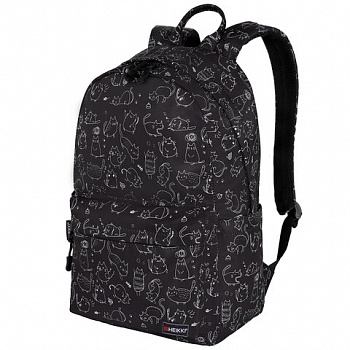 Рюкзак HEIKKI DREAM (ХЕЙКИ) универсальный, с карманом для ноутбука, эргономичный, "Crazy cats", 42х26х14 см