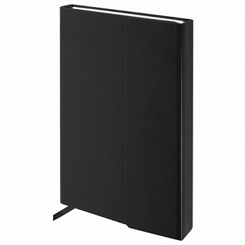 Ежедневник недатированный А5 138х213 мм BRAUBERG "Towny" под кожу, магнитный клапан 160 л., черный