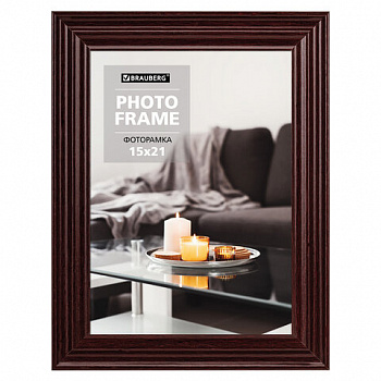 Рамка 15х21 см небьющаяся, багет 30 мм, МДФ, BRAUBERG "Herzog", цвет вишня