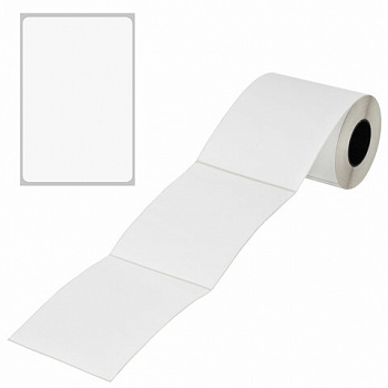 Термоэтикетки ЭКО, 100х150 мм, 300 этикеток в ролике, прозрачная подложка из пленки