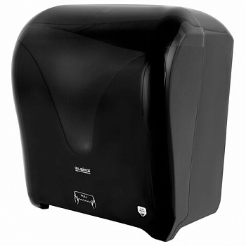 Диспенсер для полотенец в рулонах с автоотрезом листа EXTRA LAIMA PROFESSIONAL, (система H1), черный, ABS-пластик, 609476
