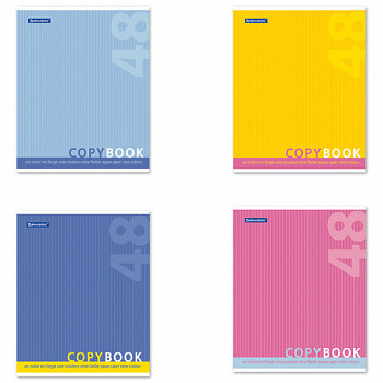 Тетрадь А5, 48 л., BRAUBERG, скоба, клетка, обложка картон, ОДИН ЦВЕТ