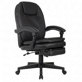 Кресло офисное CH-868N-BF, синхромеханизм, подставка для ног, экокожа, черное