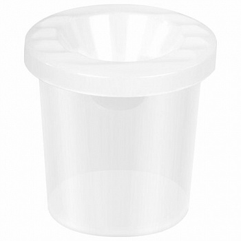 Стакан-непроливайка ПИФАГОР, белый, прозрачный