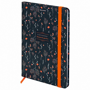 Блокнот с резинкой в клетку 96 л., А5 145х203 мм, твердая обложка, BRAUBERG, "Flowers"