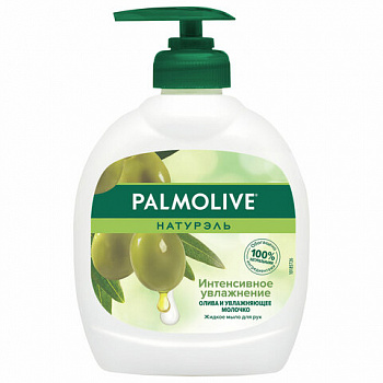 Мыло жидкое 300 мл, PALMOLIVE НАТУРЭЛЬ "Олива и увлажняющее молочко", дозатор, 1763
