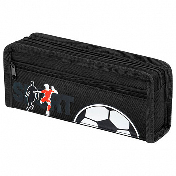 Пенал ЮНЛАНДИЯ ЮНИОР, 2 отделения, полиэстер, "Sport", 21х8х6 см