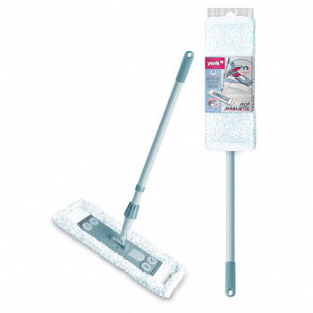 Швабра с флаундером 40 см с насадкой МОП, черенок 85-145 см, насадка МОП (608413), YORK "Magnetic", 8169