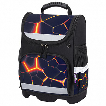 Ранец ЮНЛАНДИЯ WISE, 1 отделение, 3 кармана, устойчивое дно, Volcano split, 37х29х15 см