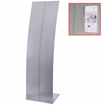 Стойка напольная для рекламных материалов (160х45,5х36 см), без лотков, хром, ПАРУС-2, (лотки 290443-290445)